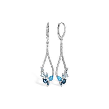14KT Gold Blue Topaz Earrings