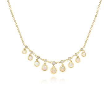 14K Yellow Gold Australian Opal/Diamond Neckpiece