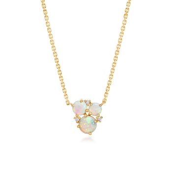 14K Yellow Gold Australian Opal/Diamond Neckpiece