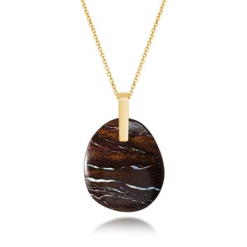 14K Yellow Gold Australian Boulder Opal Pendant