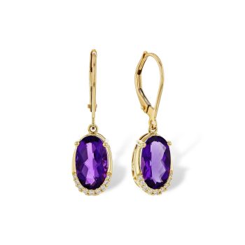 14KT Gold Amethyst Earrings