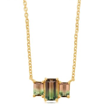 14K Yellow Gold Bi-Color Tourmaline Neckpiece