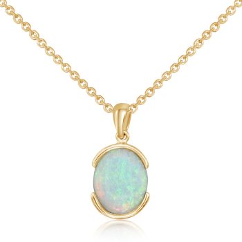14K Yellow Gold Australian Opal Pendant